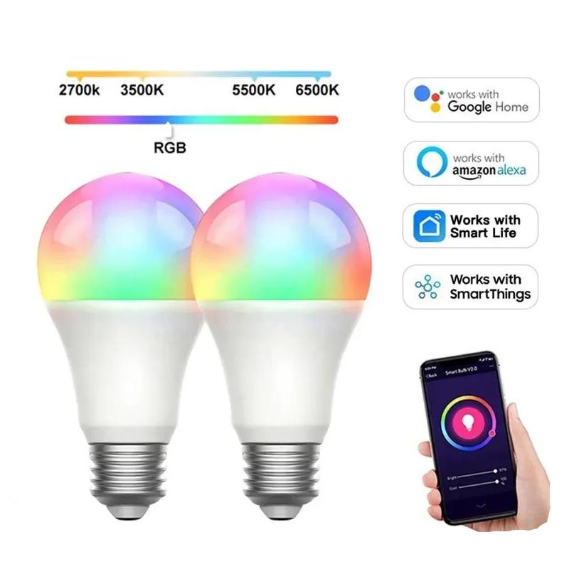 Smart LED lamp, RGB with Voice Control by Alexa, Google Home & Smart Life APP